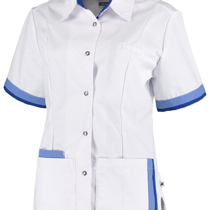 Haen Haen zorgjas Bente wit-blauw