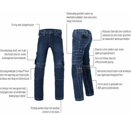 HaVep Werkspijkerbroek met kniestukken en stretch