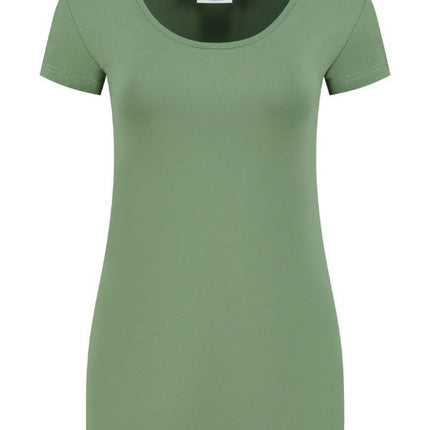 Lemon & Soda Dames T-shirt ronde hals stretch extra lang