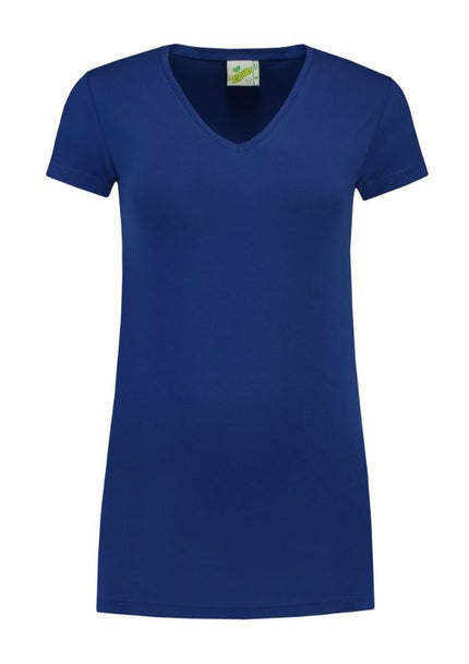 Lemon & Soda Extra lang dames T-shirt stretch met V-hals