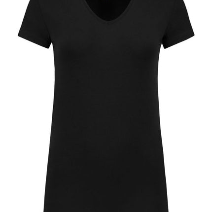 Lemon & Soda Extra lang dames T-shirt stretch met V-hals