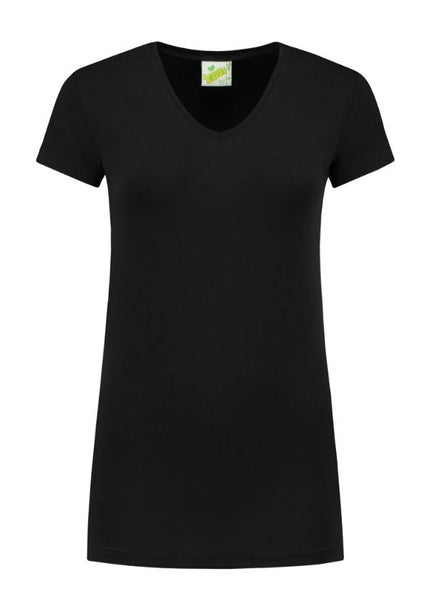 Lemon & Soda Extra lang dames T-shirt stretch met V-hals
