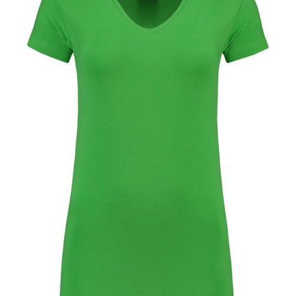 Lemon & Soda Extra lang dames T-shirt stretch met V-hals