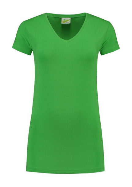 Lemon & Soda Extra lang dames T-shirt stretch met V-hals