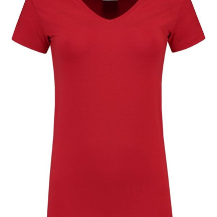 Lemon & Soda Extra lang dames T-shirt stretch met V-hals