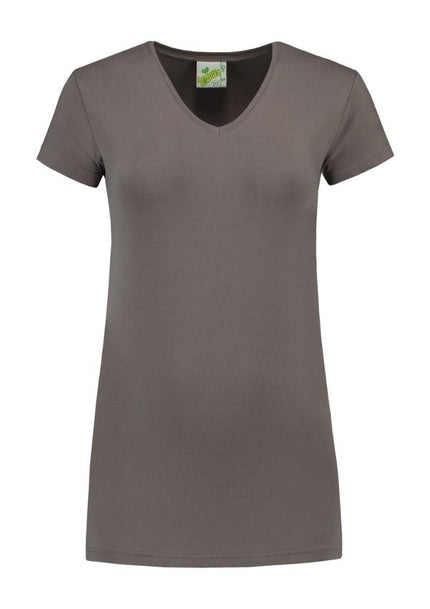Lemon & Soda Extra lang dames T-shirt stretch met V-hals