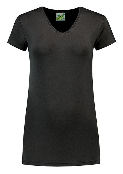 Lemon & Soda Extra lang dames T-shirt stretch met V-hals