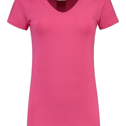 Lemon & Soda Extra lang dames T-shirt stretch met V-hals