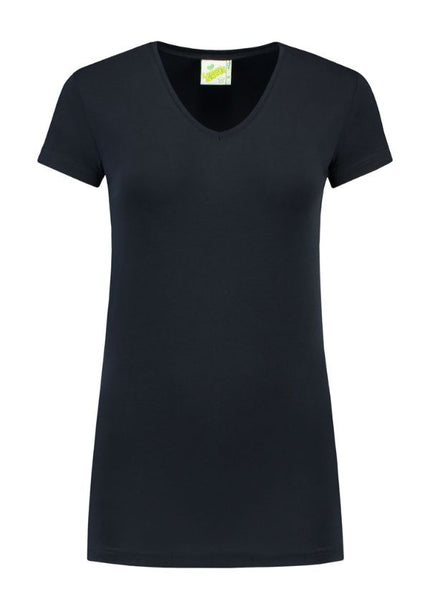 Lemon & Soda Extra lang dames T-shirt stretch met V-hals