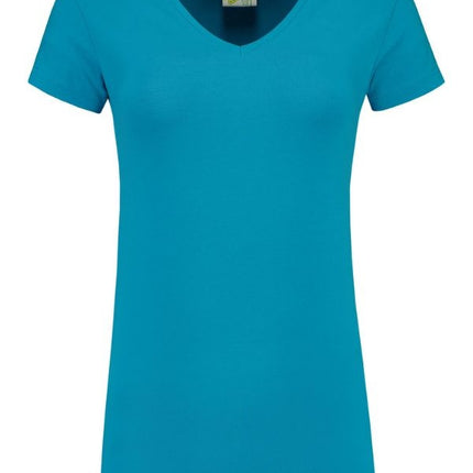 Lemon & Soda Extra lang dames T-shirt stretch met V-hals