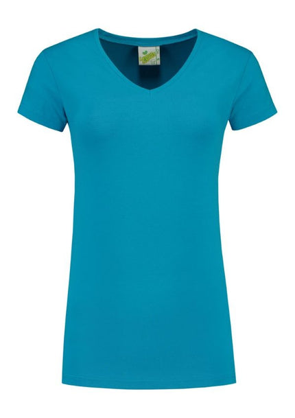 Lemon & Soda Extra lang dames T-shirt stretch met V-hals