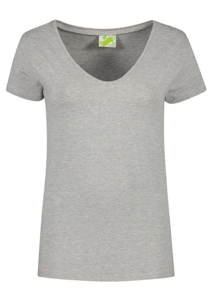 Lemon & Soda Extra lang dames T-shirt stretch met V-hals