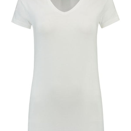 Lemon & Soda Extra lang dames T-shirt stretch met V-hals