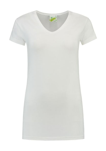 Lemon & Soda Extra lang dames T-shirt stretch met V-hals