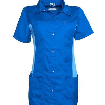 Werkkleding.com Haen zorgjas Mette stretch blauw