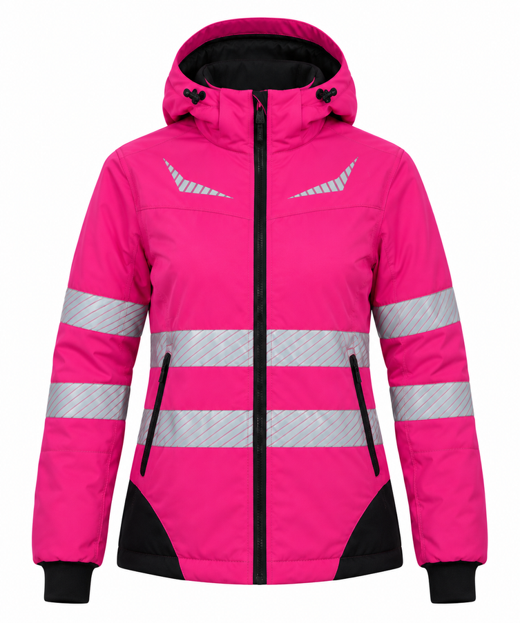 Werkkleding.com INDIQUE dames werkjas fuchsia reflecterend JSHV100