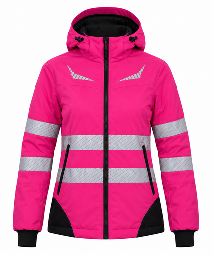Werkkleding.com INDIQUE dames werkjas fuchsia reflecterend JSHV100