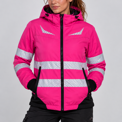 Werkkleding.com INDIQUE dames werkjas fuchsia reflecterend JSHV100